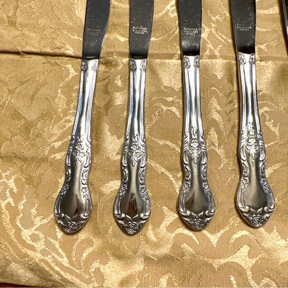 Reed & Barton Rebacraft Candace-Andrea Knives Stainless Flatware Set of 8 Knives - Picture 5 of 7